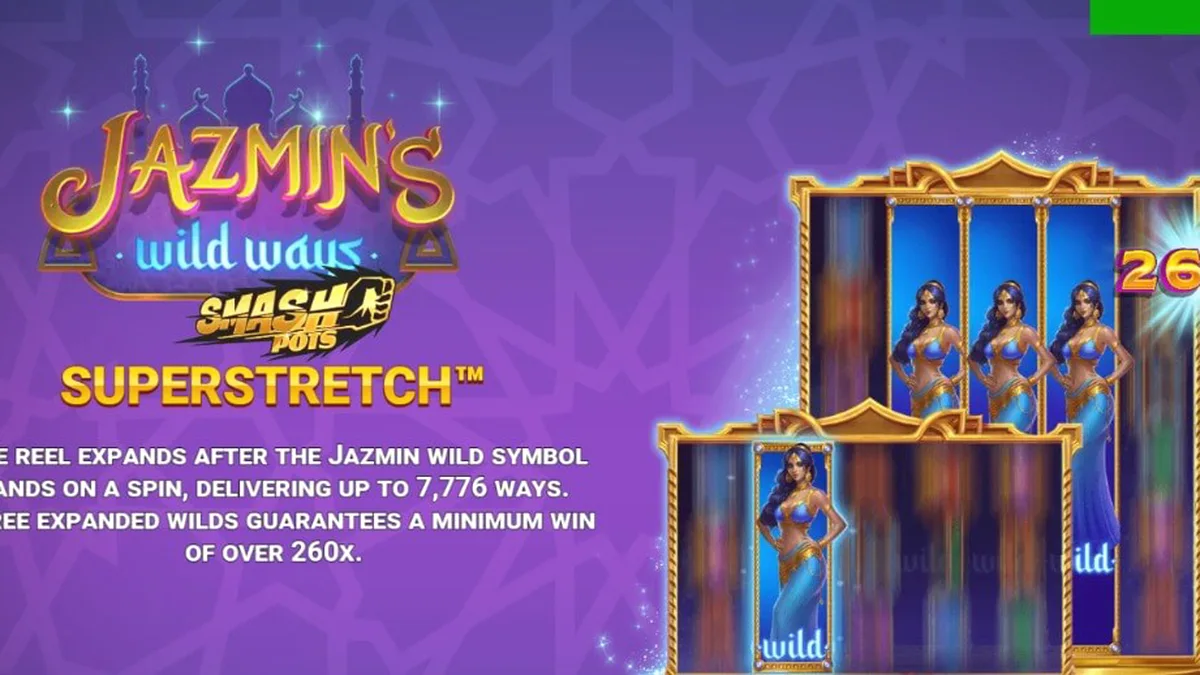 Jazmin’s Wild Ways Smash Pots slot interface na may mga kumikinang na hiyas at gintong disenyo